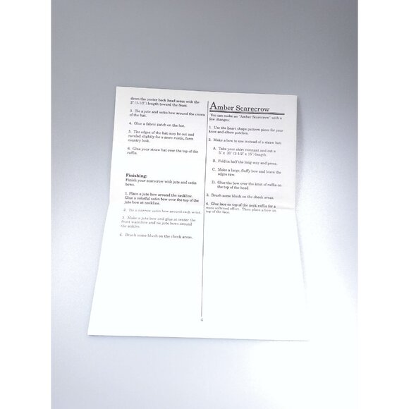 Andy And Amber Scarecrow By Belinda Crouse Wood Tummy Series Pattern Booklet - Picture 7 of 7